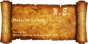 Matula Erina névjegykártya